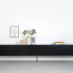 Design tv-meubel met frame, RAAT, Loef | 275, Zwart, Staand of zwevend